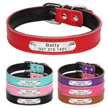 Load image into Gallery viewer, Leather Dog Collar Inner Padded Custom Personalized Dog Collars