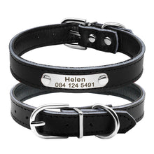 Load image into Gallery viewer, Leather Dog Collar Inner Padded Custom Personalized Dog Collars