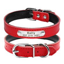 Load image into Gallery viewer, Leather Dog Collar Inner Padded Custom Personalized Dog Collars