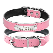 Load image into Gallery viewer, Leather Dog Collar Inner Padded Custom Personalized Dog Collars