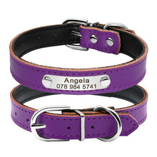 Load image into Gallery viewer, Leather Dog Collar Inner Padded Custom Personalized Dog Collars