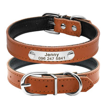 Load image into Gallery viewer, Leather Dog Collar Inner Padded Custom Personalized Dog Collars