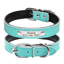 Load image into Gallery viewer, Leather Dog Collar Inner Padded Custom Personalized Dog Collars
