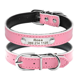 Leather Dog Collar Inner Padded Custom Personalized Dog Collars