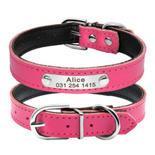 Load image into Gallery viewer, Leather Dog Collar Inner Padded Custom Personalized Dog Collars
