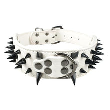 Load image into Gallery viewer, Wide Sharp Spiked Studded Leather Dog Collars
