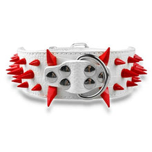 Load image into Gallery viewer, Wide Sharp Spiked Studded Leather Dog Collars
