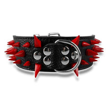 Load image into Gallery viewer, Wide Sharp Spiked Studded Leather Dog Collars
