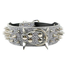 Load image into Gallery viewer, Wide Sharp Spiked Studded Leather Dog Collars
